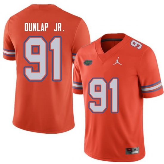 Men's Florida Gators #91 Marlon Dunlap Jr. NCAA Jordan Brand Orange Authentic Stitched College Football Jersey DUL6562IY